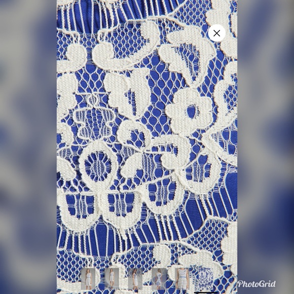 Shoshanna June Lace Dress: Ivory/French Blue - Picture 2 of 9